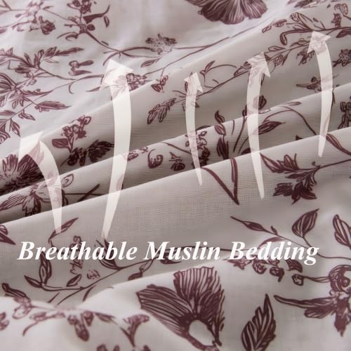 Image of FADFAY 100% Muslin Cotton Sheet Set Queen, 4 Pieces Double Gauze Sheets