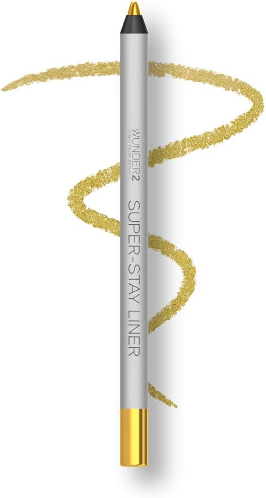 Wunder2 SUPER-STAY LINER Makeup Eyeliner Pencil Long Lasting Waterproof Eye Liner, Metallic Gold