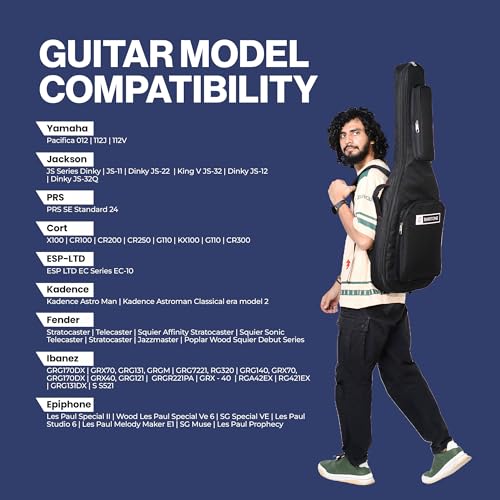 Image of Baritone Heavy Padded Electric Guitar Bag /Cover for Vault ST1 (Bag, Black)