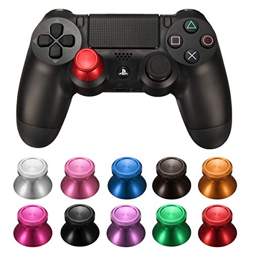 C-FUNN Universal-Joystick aus Aluminiumlegierung, Pilzkappe, analoger Thumbstick für Xbox One, PS4, Dualshock 4, Gamepad, Gamecontroller – Silber