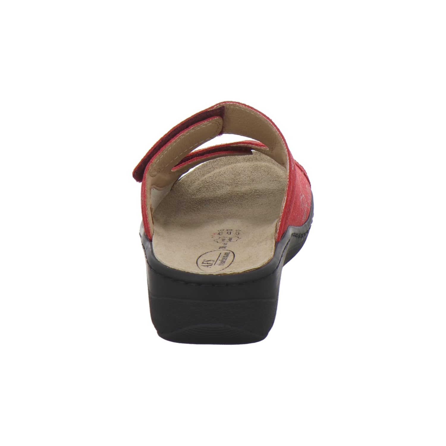 AFS-Schuhe 27832 Damen Pantoletten Hallux aus Leder mit Wechselfussbett, Bequeme Hausschuhe für Frauen mit Klettverschluss, Made in Germany