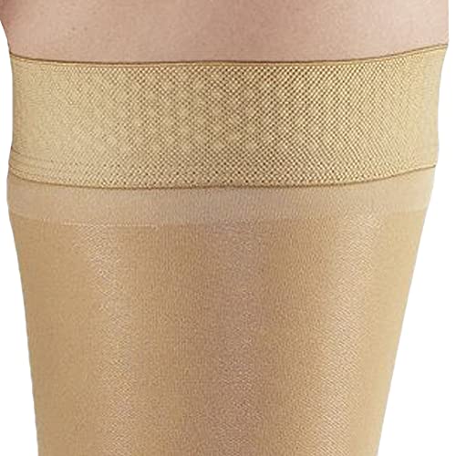 Ames Walker AW Style 262 Signature Sheers 15-20 mmHg Moderate Compression Open Toe Thigh High Stockings w/Dot Band Silky Nude Small2