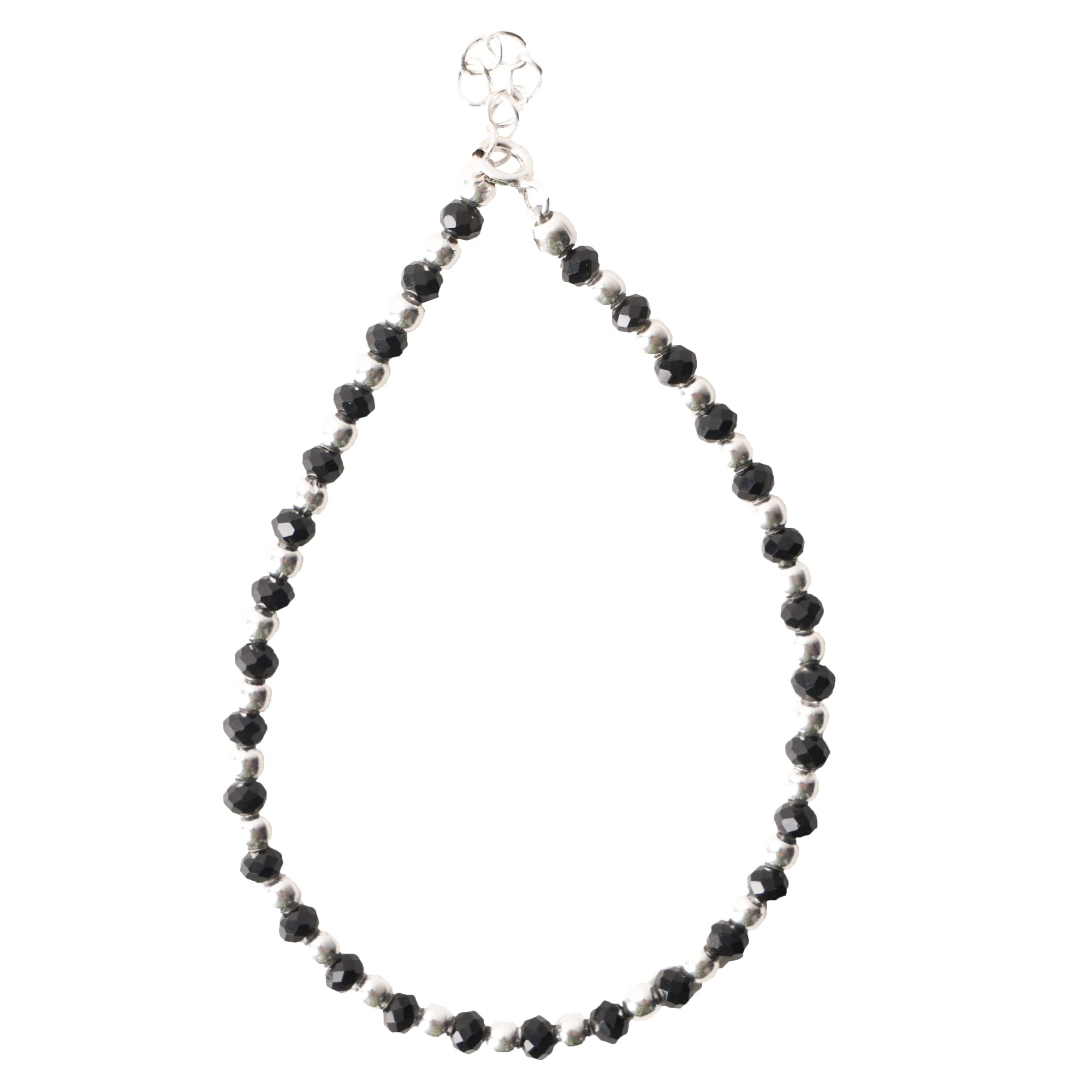DHRUVS COLLECTION Exclusive 925 Sterling Silver Nazariya Bracelet With Black & Silver Beads for Girls And Women (B09WVZ8JR7) Amazon Price History, Amazon Price Tracker