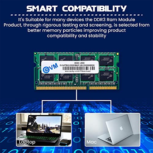 EVM 8GB DDR3 Laptop RAM 1333MHz So-DIMM Memory - Boost Laptop Speed and Performance with Low Latency and Durable Design - 10-Years Warranty... - Image 6