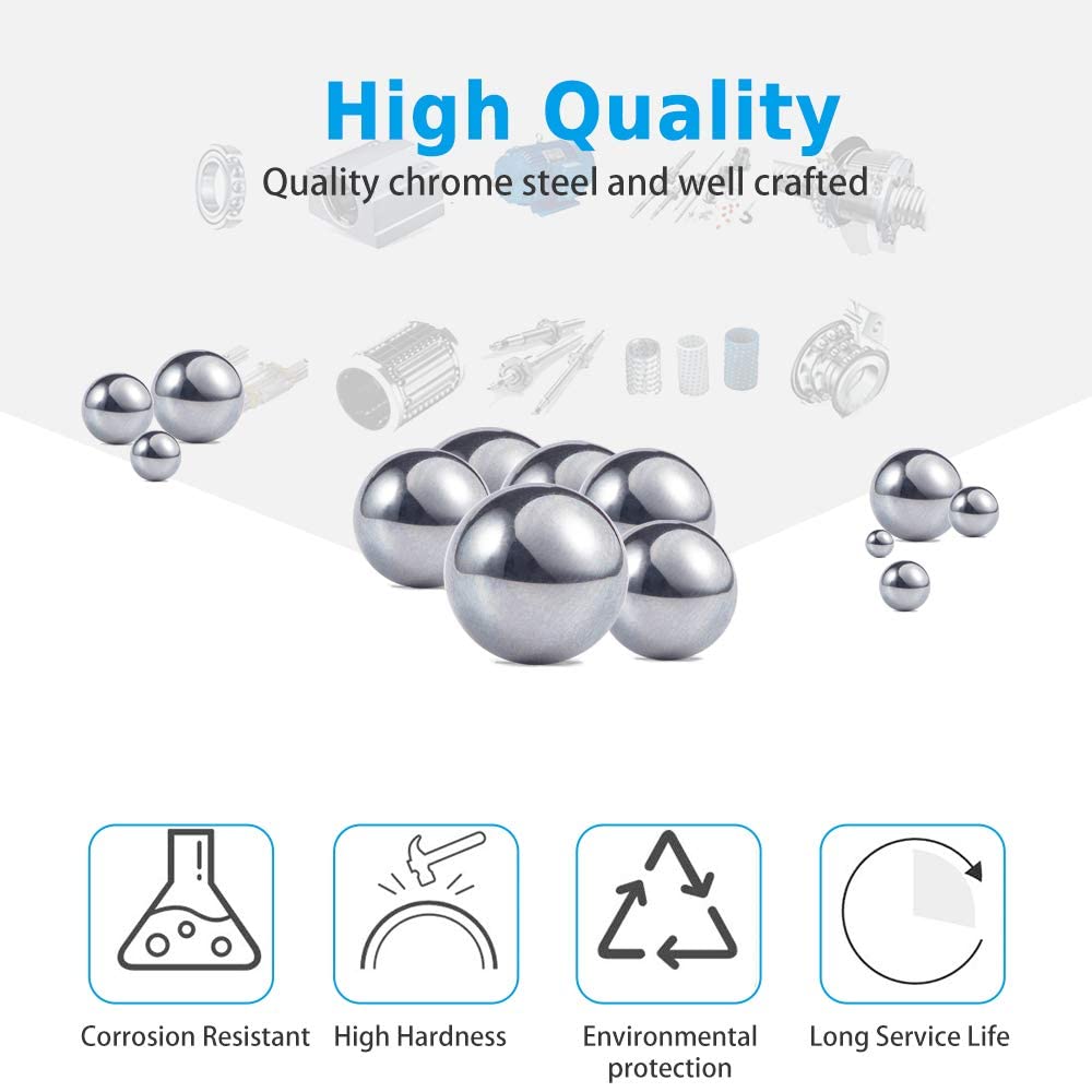 Precision Chrome Steel Bearing Balls - 6 PCS -3 Precision Chrome Steel Bearing Balls - 6 PCS -3