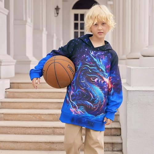 Image of TUONROAD Boys Hoodies 3D Graphic Sweatshirt Lightweight Pullover 6-16T cool