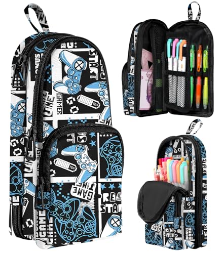 LISEVO Cute Game Pencil Case,Unique Aesthetic 3D Schoolbag-Shaped Pencil Pouch for Girls Boys Kids Women,Big Capacity Pen and Pencil Stationery Organizer Bag with Zippers for School Office LISEVO Cute Game Pencil Case,Unique Aesthetic 3D Schoolbag-Shaped Pencil Pouch for Girls Boys Kids Women,Big Capacity Pen and Pencil Stationery Organizer Bag with Zippers for School Office