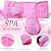 Hoteam 30 Pack Spa Headband Facial Esthetician Hair Wrap for Women Adjustable Makeup Sports Shower Stretch Towel with Tape(Pink)