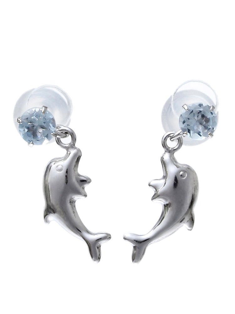 Amazon | [四葉のクローバー] アクアマリン 10金 ドルフィン