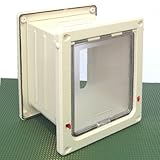 壁厚15cm ラージキャットドア と 延長通路３個の４点セット (ホワイト)