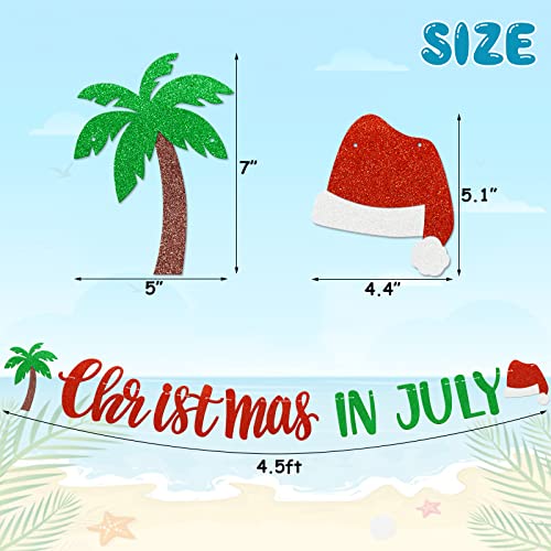 Bessmoso Christmas In July Banner Christmas In July Decorations Glitter Hanging Garland For Summer Tropical Christmas Mele Kalikimaka Christmas Holiday Party Supplies No Diy Required #TOP2