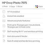 HP Envy Photo 7975 Wireless Color Inkjet Photo Printer, Print, scan, Copy, Easy Setup, Mobile Printing, Best-for-Home, 3 Month Trial of Instant Ink Included, AI-Enabled (B63K3A) - Image 2