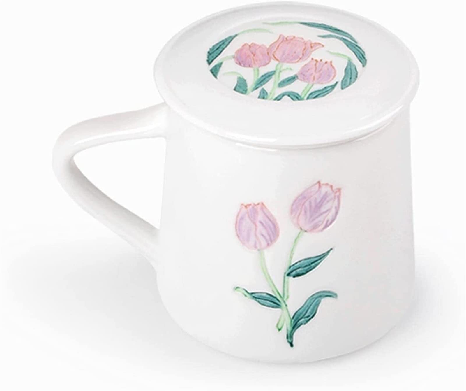 YNIYUJKL Coffee Mugs Tulip Mug Office Tea Cup Household Filter Tea Cup Water Cup 11.2Oz White For Coffee Milk Coffee Cup