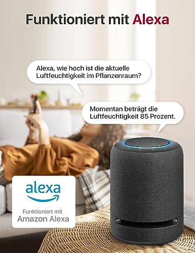 X-Sense WLAN Hygrometer Thermometer Innen, Temperatur- und Luftfeuchtigkeitsüberwachung per App, Export gespeicherter Daten, kompatibel mit Alexa, 1 Sensor STH51 – erfordert Basisstation SBS50