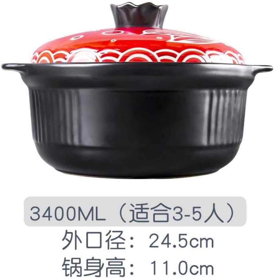 kitchen accessories 年年有鱼砂锅 Ceramic Cooking Pot 煲适用家用 Kitchen Utensils Cookware 燃