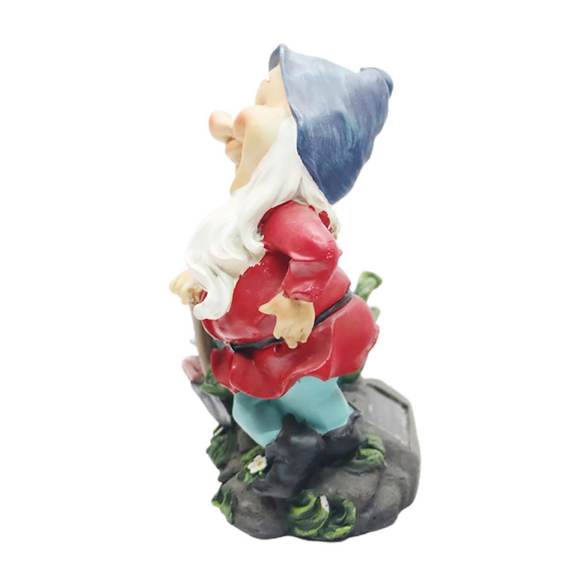 Lampe Solaire Naine en Résine, Figurine Décorative Maison Jardin