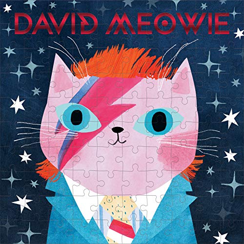 David Meowie Music Cats 100 Piece Puzzle From Mudpuppy - Introduce A Music Legend With This Jigsaw Puzzle For Kids, Foil Embellishments, 14" X 14", Ages 6+ #TOP1