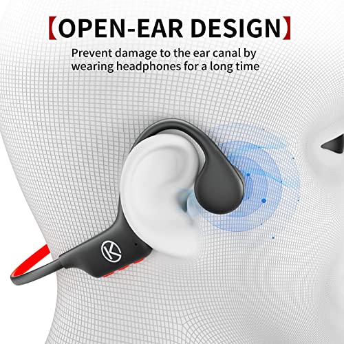 Ikanzi Bone Conduction Headphones, Ip68 Waterproof Open-Ear Bluetooth Sport Headphones, Built-In Mic Wireless Earphone #TOP3