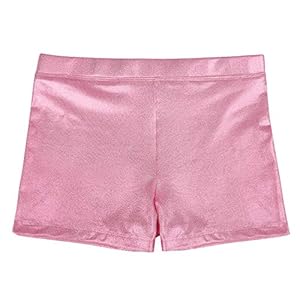 HDE Mädchen Gymnastikshorts Glitzernd Rosa Medium