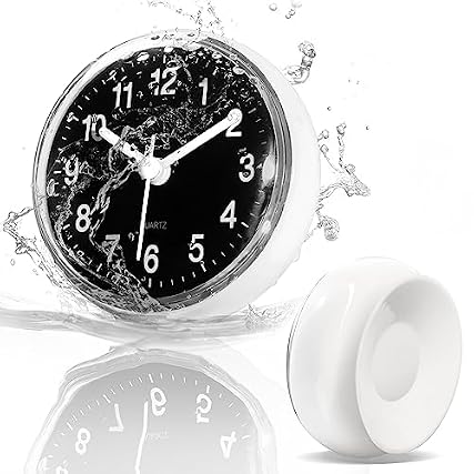 Betus Waterproof Bathroom Shower Clock with Large Suction Cup Silent, Water Proof, Battery Operated