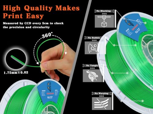 Image of Goto Guard Dual Color PLA Silk PLA Filament, Purple Green Dual Color PLA Filament, Multicolor 3D Filament for Most 3D Printer, 3D Printing PLA Filament 1.75mm 1KG(2.2lbs)