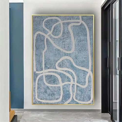 Peinture abstraite moderne sur toile encadrée AEFOUU 70x100cm pour décoration salon
