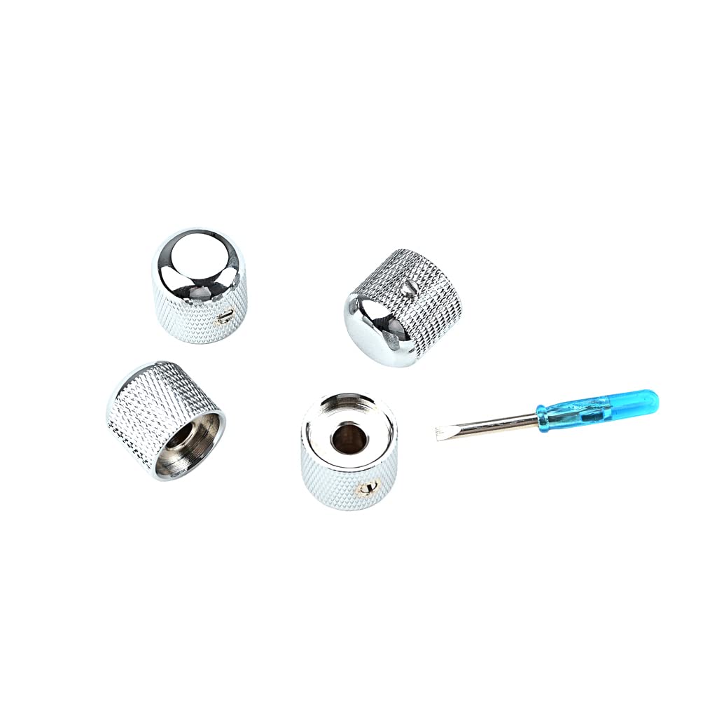 Manopole A Cupola Per Chitarra - Set 4 Pezzi Cromato Per Volume Chitarra/Basso