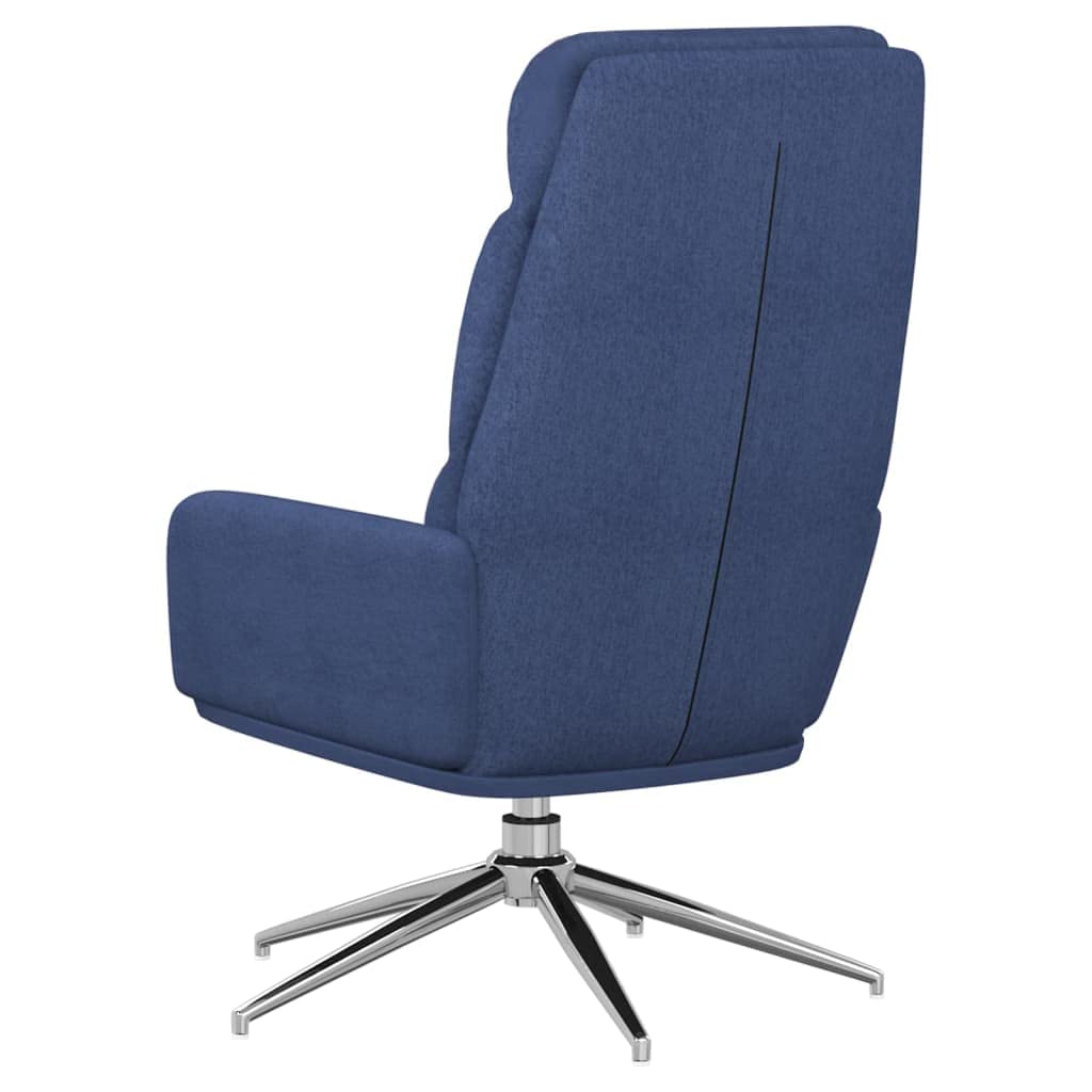 Sedia Relax Blu in Tessuto con Braccioli Imbottita e Girevole 360 Gradi per Soggiorno, Salotto, Studio, Camera da Letto, Ufficio, Balcone, Ergonomica e Reclinabile