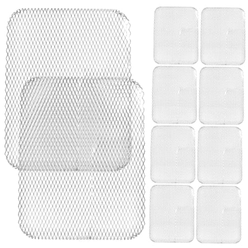 Gogogmee 10-pack Disposable Grill Mat Bbq Mesh Aluminum Grill Topper Baking Grates Pad Single-use Cooking Grids for Outdoor Indoor Cooking