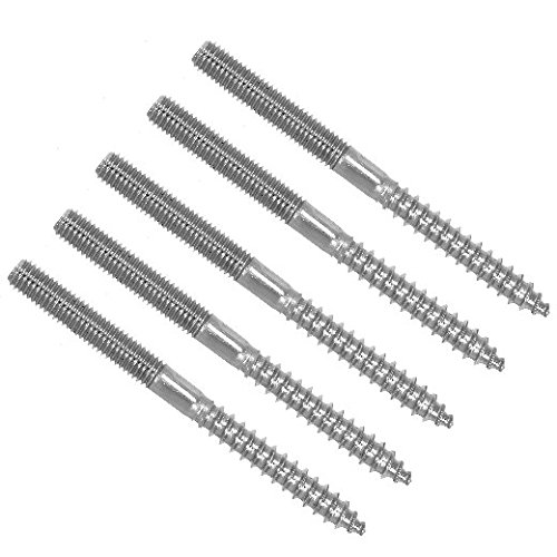 Preisvergleich Produktbild 5 Stück M6x90 Edelstahl A4 Stockschraube Linksgewinde Stockschrauben Schraubstifte Gewinde Schraube Stift