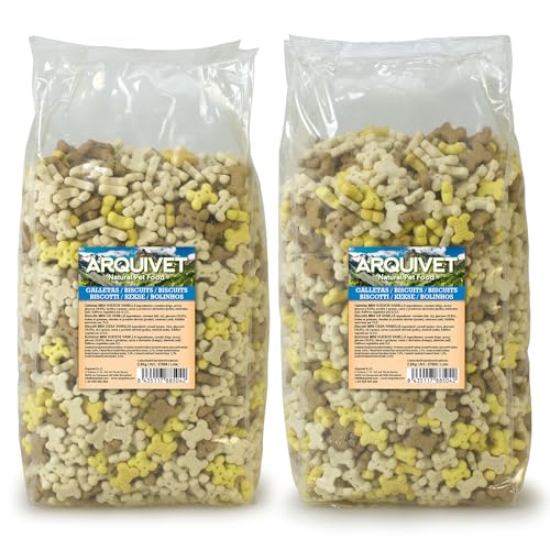 ARQUIVET PACK 2 Confezioni Biscotti 'Mini Ossa alla Vaniglia' - 2,50 kg - Snack per cani