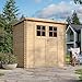 TIMBELA M311F+M311G Holzhaus Gartenhaus - Gartenschuppen Holz mit Boden Imprägnierte B204xL142xH200 cm/ 2,22 m2 Lagerschuppen für Garten - hochwertige abschließbare Tür - Wasserfestes Dach