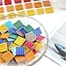 Youway Style Vitreous Mosaic Tiles for Crafts Bulk, 2.2lb Iridescent Mosaic Glass Tiles for Art Crafts, 3/4 inch Square Mosaic Glass Pieces Christmas Decorations