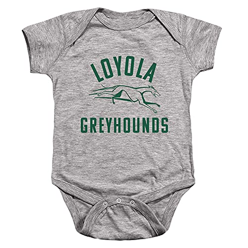 Loyola University Maryland Official One Color Greyhounds Logo Unisex Infant Snap Suit for Baby,Athletic Heather, 6 Months