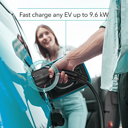 Image of Lectron Level 2 J1772 Charger (WiFi Version) - 240V, 40 Amp, NEMA 14-50 Plug, 16 ft Extension Cord - Portable Electric Car Charger for J1772 Evs