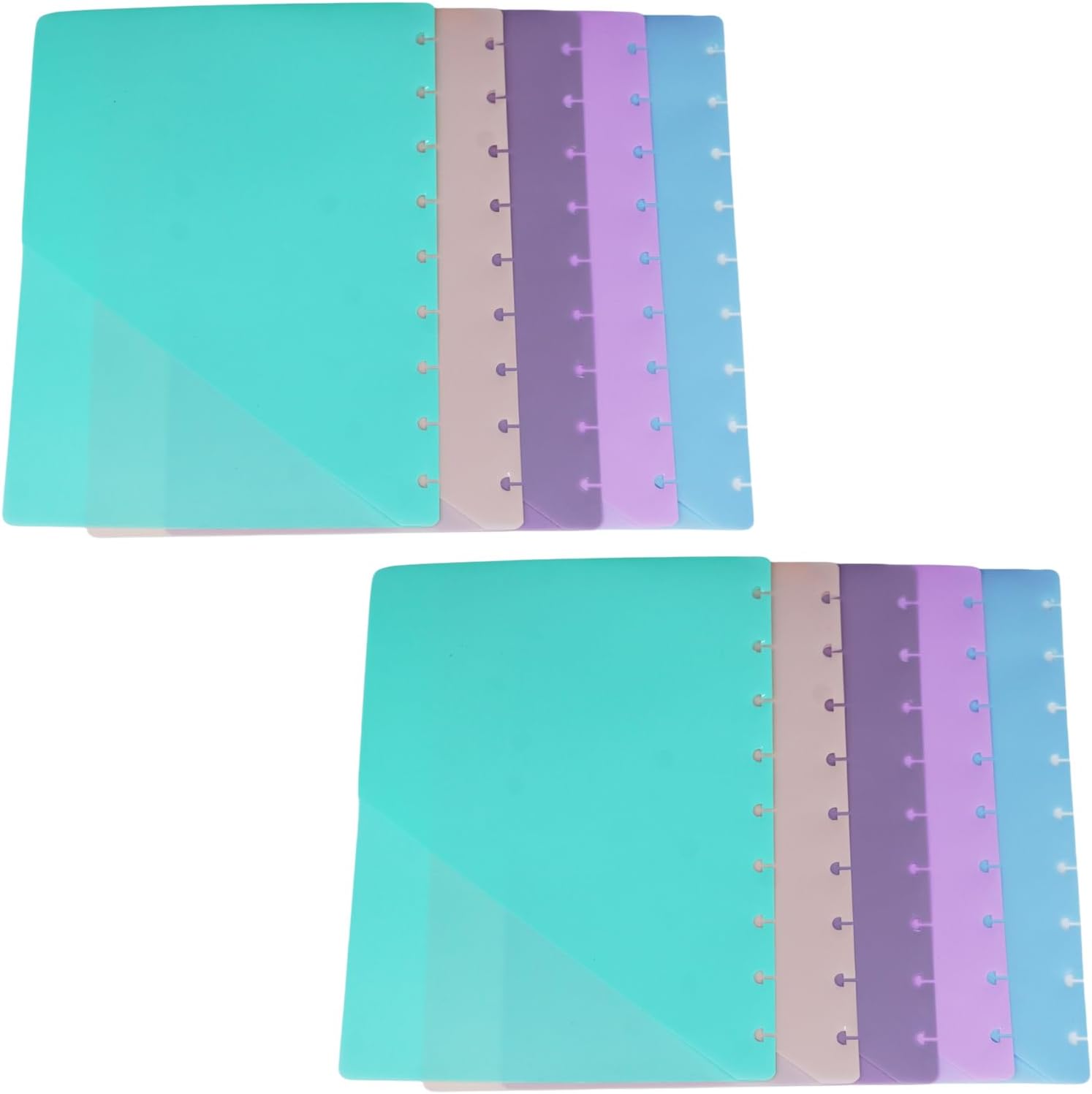 Discbound Dividers with Pockets & 9 Disc Bound Classic - 7x9.25 Classic Size Discbound Notebook, 10pcs Plastic Index Dividers for Binder, Folder & Disc Planner Accessories