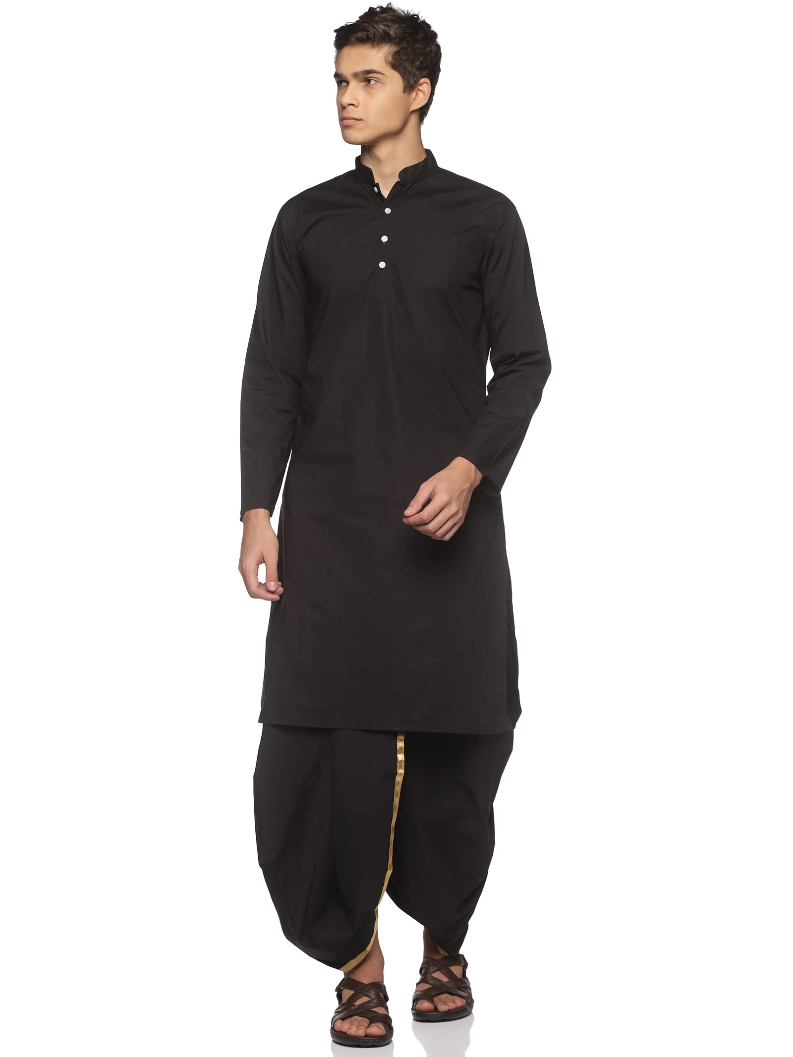 SethukrishnaMens Long Kurta with Dhoti Pant