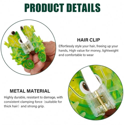 2 Pack Pinzas para Cabello de Acrílico Verde miniatura 3