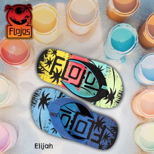 FLOJOS Boy's Flip Flop Sandal, Blue/Black, 3 Little Kid2