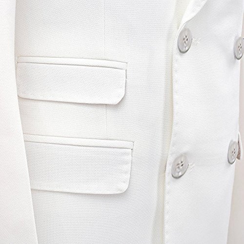 Mens White Double Breasted Blazer Jackets Wedding Groomsmen Suits3
