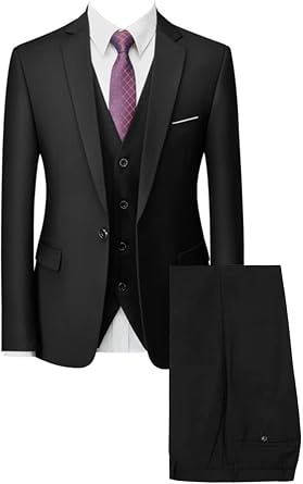 Mens Three Pieces Suit for Groom Homecoming Business,One Button Notch Lapel Tuxedos