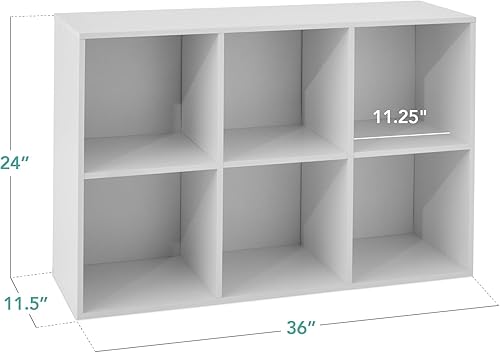 Miniatura 3 de Best Choice Products Estante de almacenamiento de 6 cubos de 11 pulgadas, sistema de estantería organizadora para guardería, habitación de los