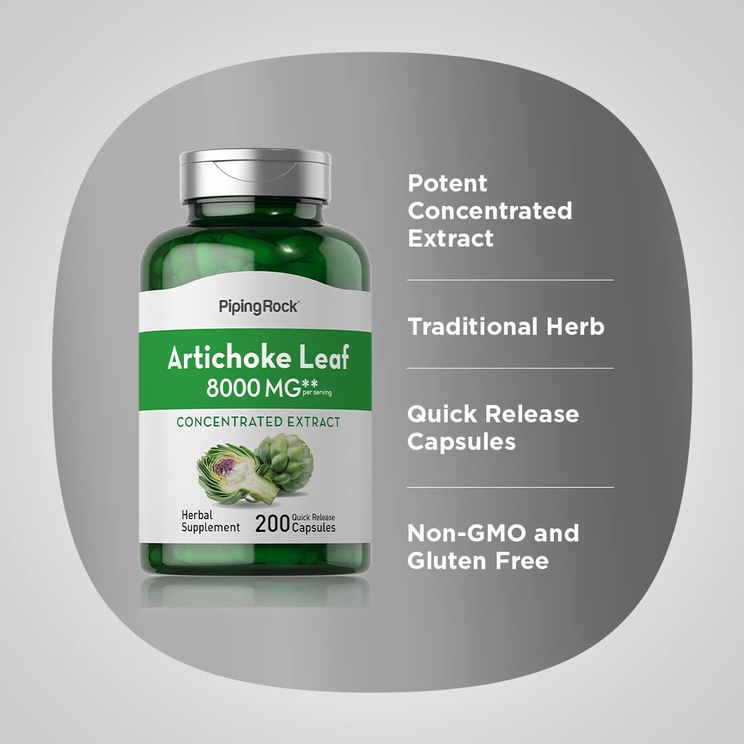 Piping Rock Artichoke Extract Capsules | 200 Pills | Herb Supplement — Amazon image 4
