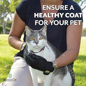 H handson pet grooming gloves  patented 1 ranked award winning shedding bathing  hair remover gloves  gentle brush for cats dogs and horses mono green small   cucciolini doodles