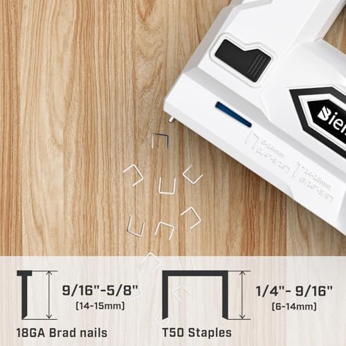 Image of Bielmeier Electric Staple Gun, 2 in 1 Lithium-ion Electric Stapler, 4V Cordless Brad Nailer Kit with Staples Nails, USB Charger, Power Tacker for Upholstery, Material Repair, Carpentry, DIY