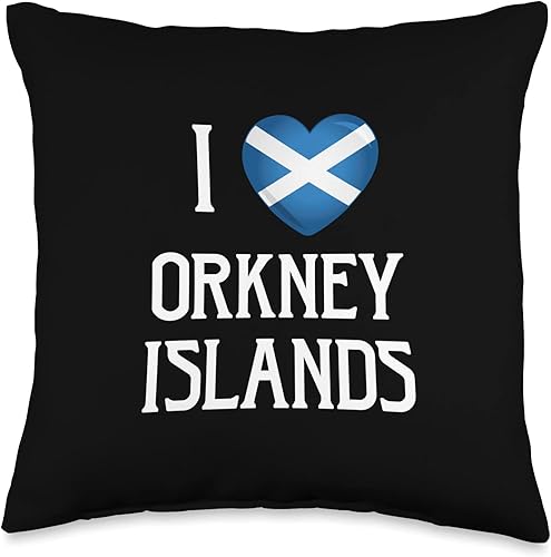 Miniatura 4 de I Love Orkney Islands Scotland Flag Heart Saltire Scottish Throw Pillow, 18x18, Multicolor