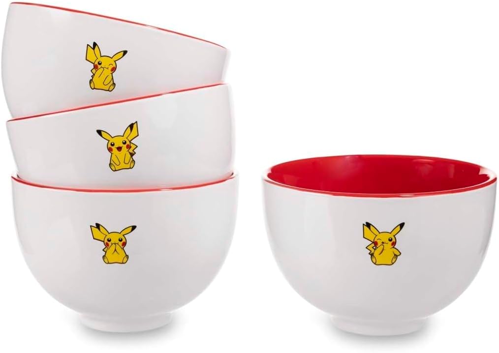 Pokemon Pokémon Center: Pikachu Everyday Fun Kitchen Bowls (4-Pack), One Size Only