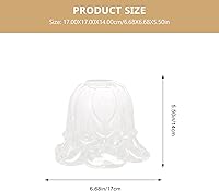 Vista 3 de Housoutil Pantalla de vidrio esmerilado de flores – Pantalla de vidrio de repuesto para ventilador de techo, candelabro, aplique de pared