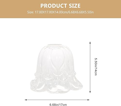 Miniatura 3 de Housoutil Pantalla de vidrio esmerilado de flores  Pantalla de vidrio de repuesto para ventilador de techo, candelabro, aplique de pared