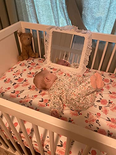 Cribby Baby Mirror For Crib And Bassinet For Infants And Newborns With Shatterproof, Unbreakable Acrylic And Full Quilted Cover, Interior Side Mounting, No Glass For Safe Early Learning Use #TOP2